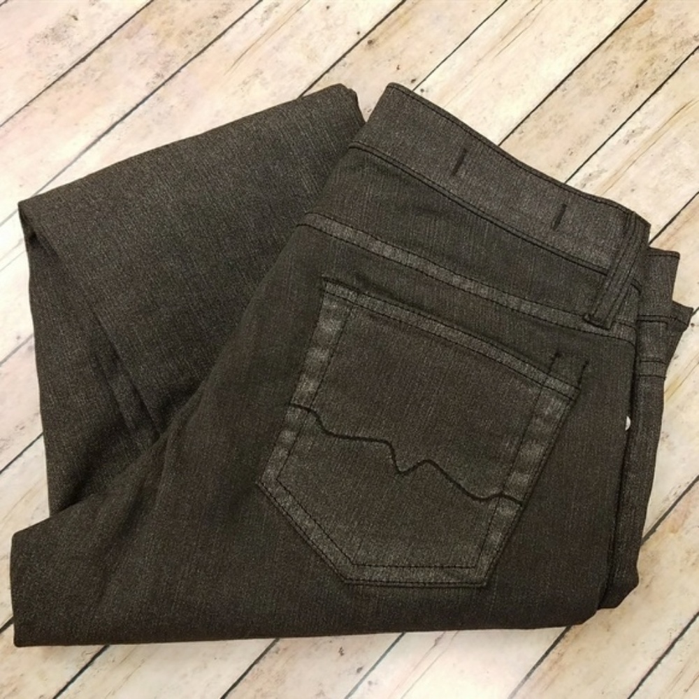 Red Engine Black Glitter Skinny Jeans